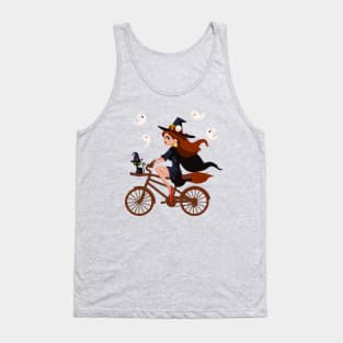 Cycling Witch , Cyclist Witch, Biker Witch, Rider Witch, Funny Halloween Pun For Cyclist and Cycling Lovers Tank Top